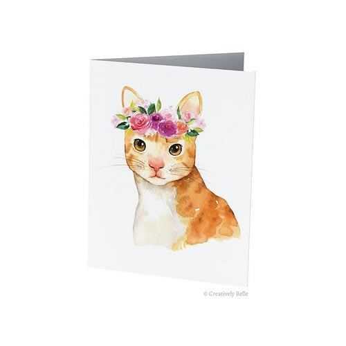 Greeting Card - Floral Cat