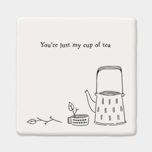 Porcelain Coaster Square - Cup of Tea
