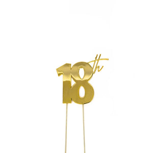 Cake Topper Gold - 18th