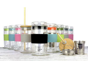 12oz Eco Glass Coffee Travel Cup