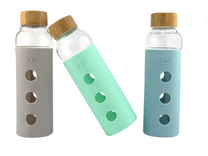 Glass Water Bottle - Assorted Colours
