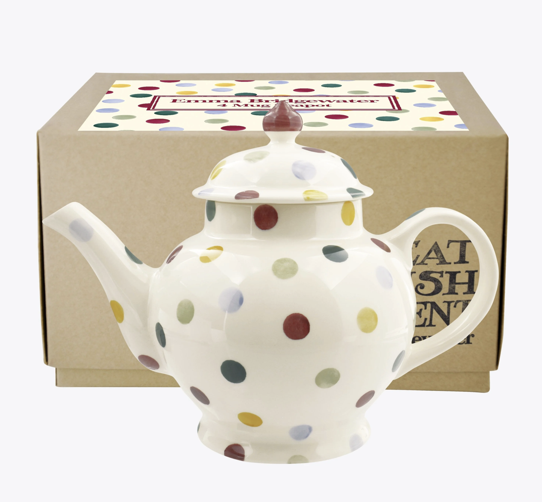 Polka Dot 4 Mug Teapot Bake, Table & Tea