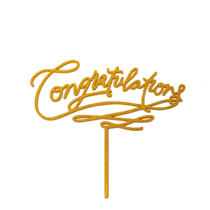 Cake Topper Gold - Congratulations