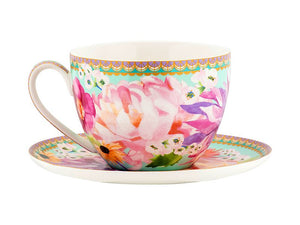 Teas & C's Dahlia Daze Breakfast Cup & Saucer 400ML Sky