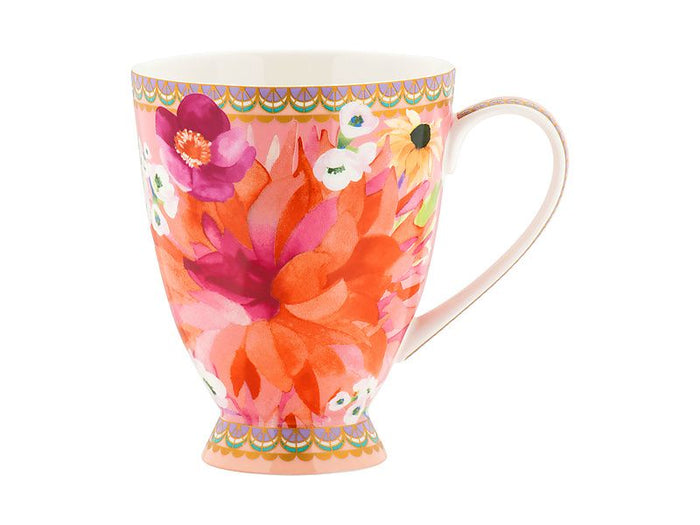 Teas & C's Dahlia Daze Footed Mug 300ML Pink