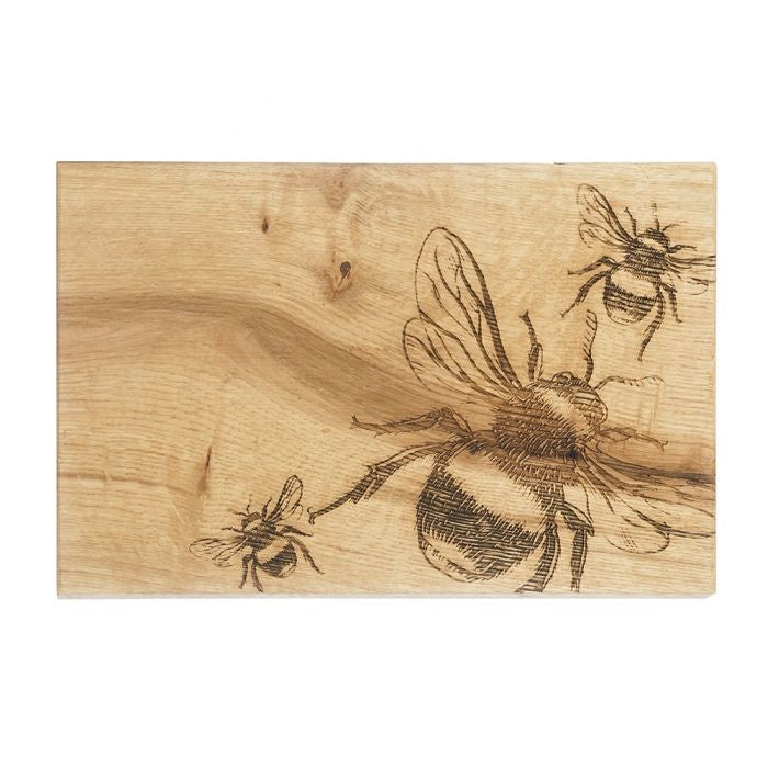 Oak Serving Board - 30cm Bee