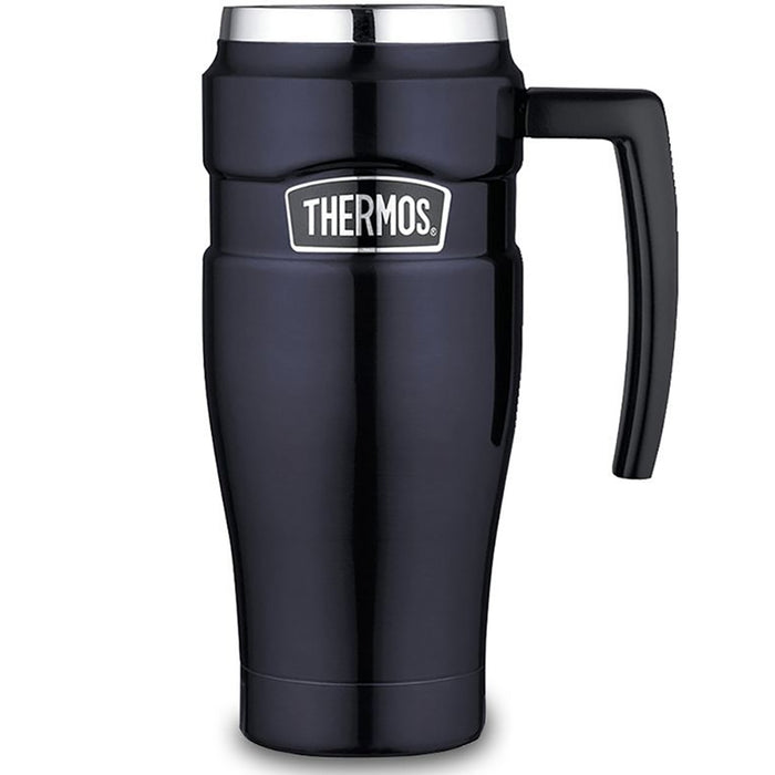 Stainless King Vacuum Travel Mug w Handle 470ml Midnight Blue