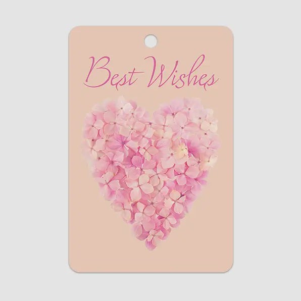 Gift Tag - Floral Best Wishes Heart