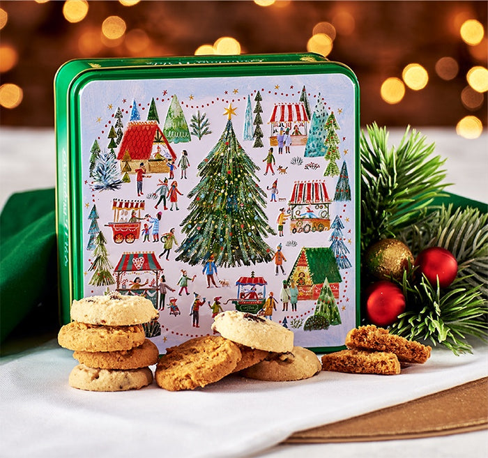 Grandma Wild's Embossed Christmas Village Market Tin 160g