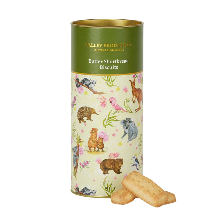 Pure Butter Shortbread Embossed Tube - Australian Animals