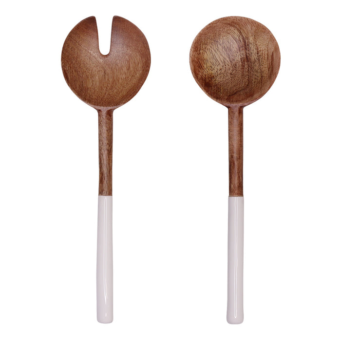 Serengeti White Salad Servers 9x30cm