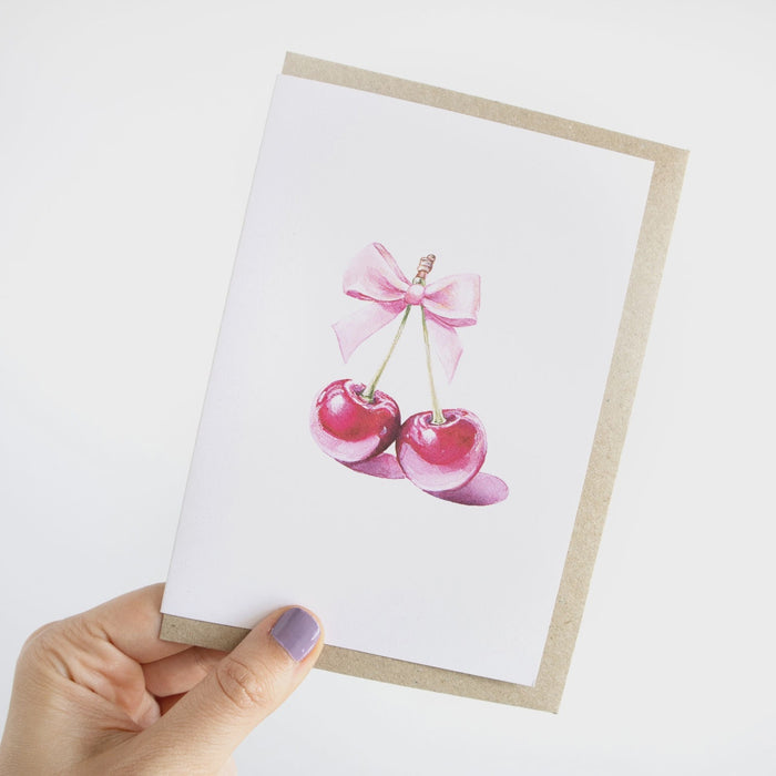 Greeting Card - Demure Cherries
