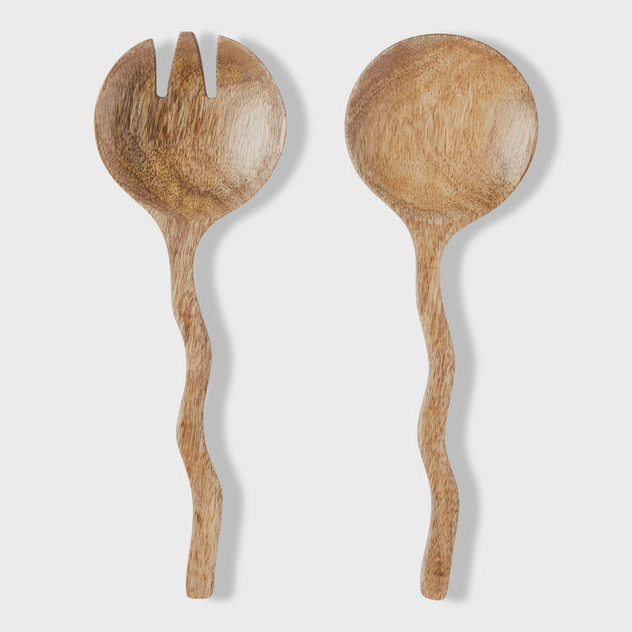 Hazel Wavy Salad Servers Set 2