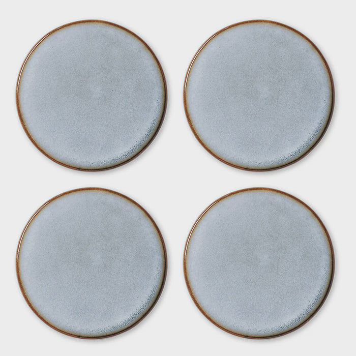 Ceramic Blue Glazed Coaster Set 4