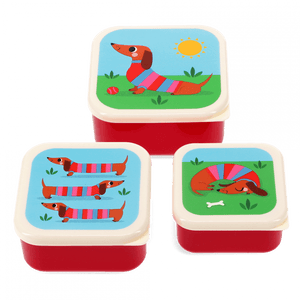 Snack boxes (set of 3) - Sunny Sausage Dog