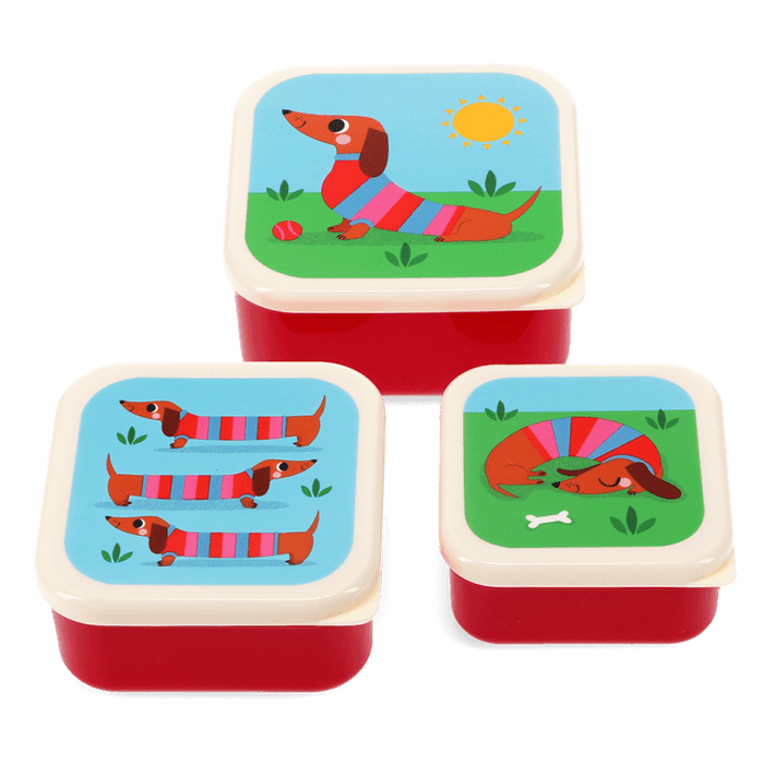 Snack boxes (set of 3) - Sunny Sausage Dog