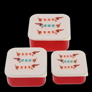 Snack boxes (set of 3) - Sausage Dog