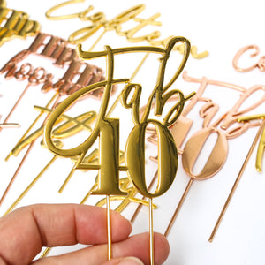 Cake Topper Gold - Fab40