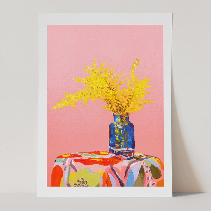 Art Print - Pink Wattle Still Life A4