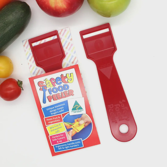 Safety Food Peeler Single Red