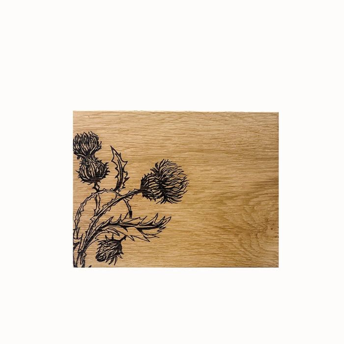 Oak Serving Board - 30cm Thistle Trio