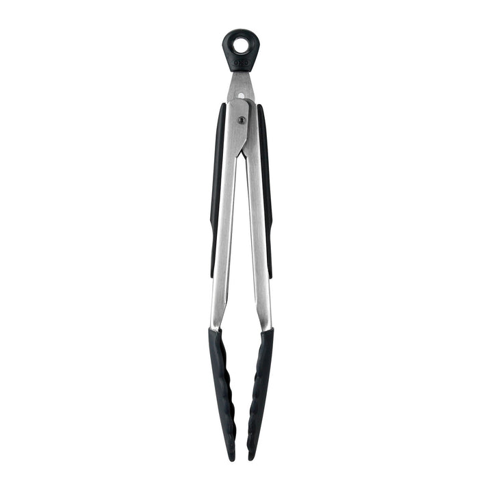 Silicone Tongs With Stainless Steel Handle 23cm - Black