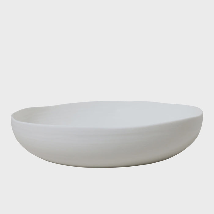 At Home Shallow Serving Bowl White