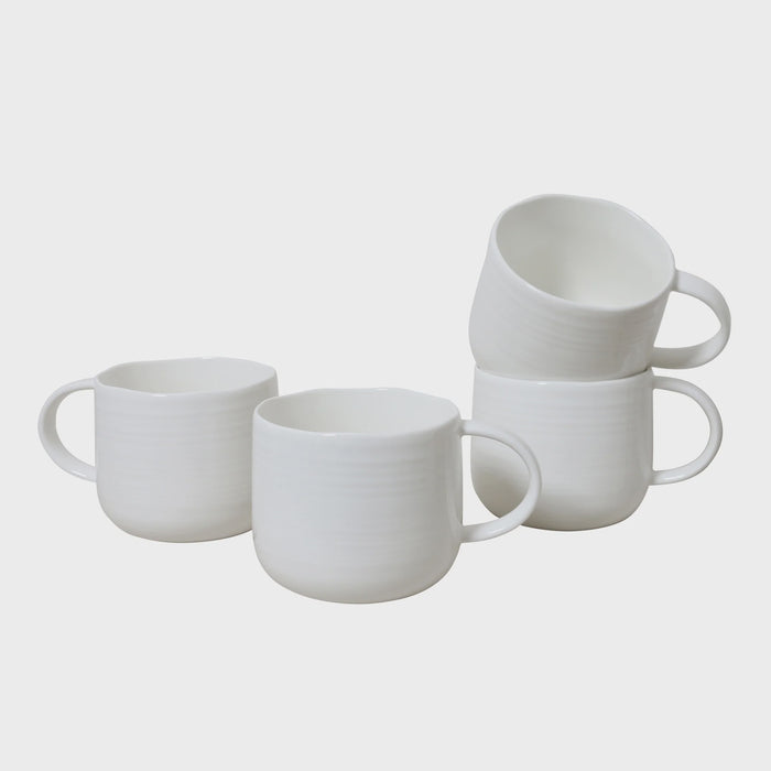 At Home S/4 Mugs White