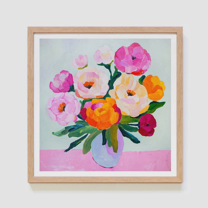 Art Print - Pastel Blooms Square