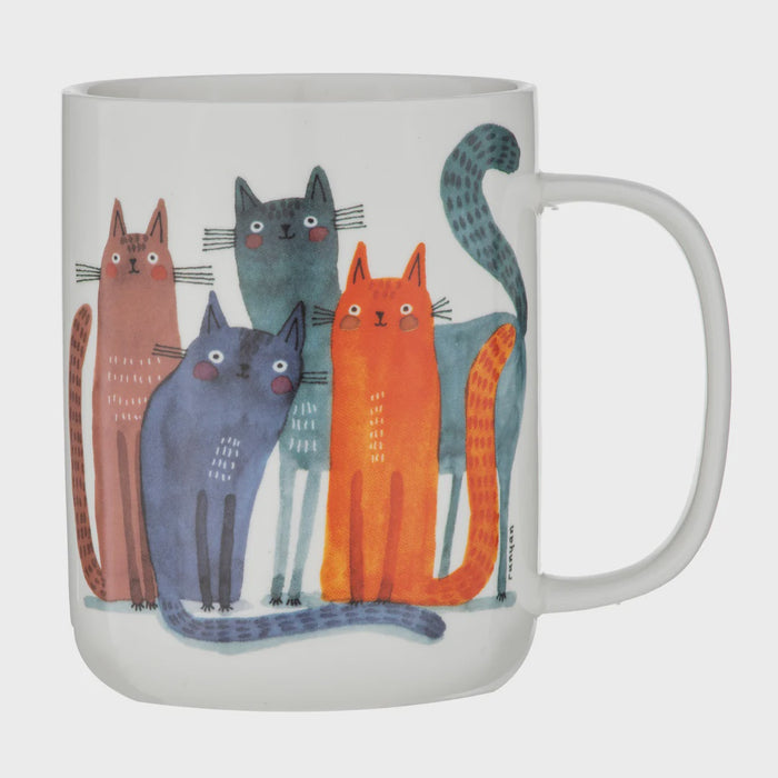 Quirky Cats Four Friends Mug
