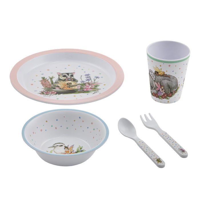 Aussie Fairies 5 Piece Kids Dinner Set