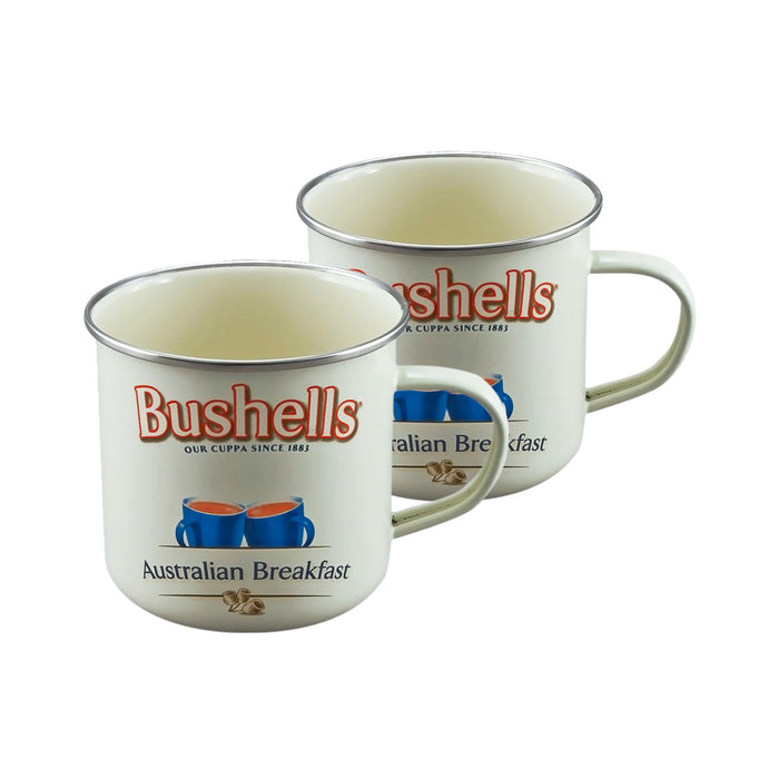 Bushells Enamel Mugs Set of 2