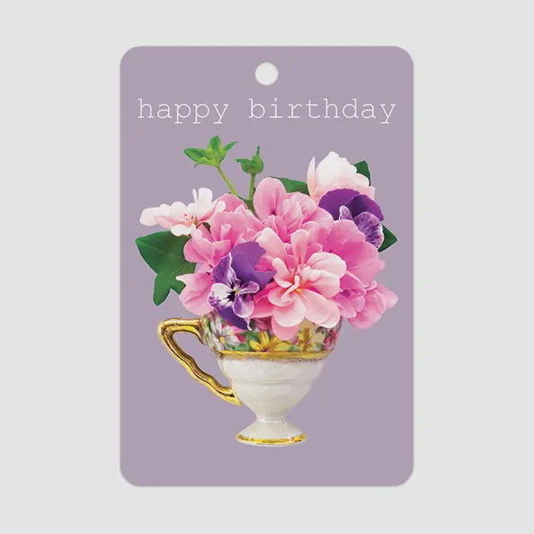 Gift Tag - Teacup Bouquet Birthday