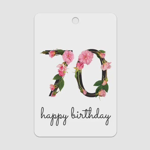 Gift Tag - Floral 70th Birthday
