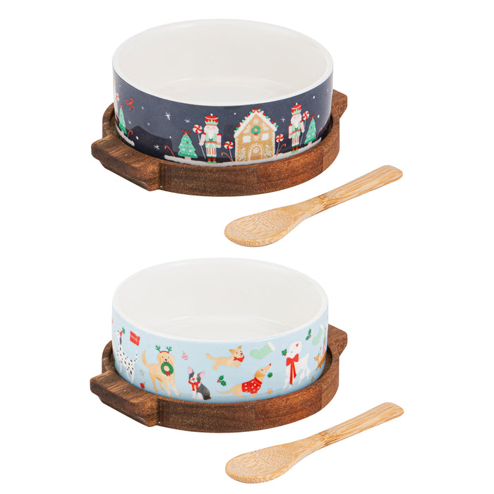 Festive Fun 3 Piece Bowl & Spoon Assorted Design