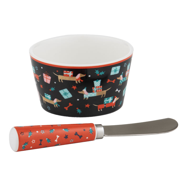 Dasher Dachshund Bowl & Spreader
