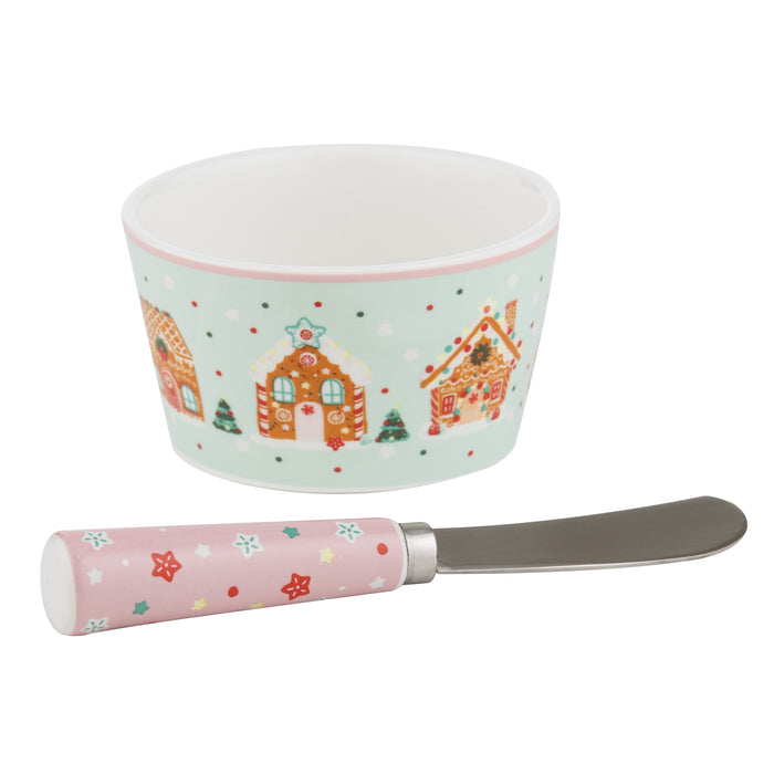 Dasher Gingerbread Bowl & Spreader