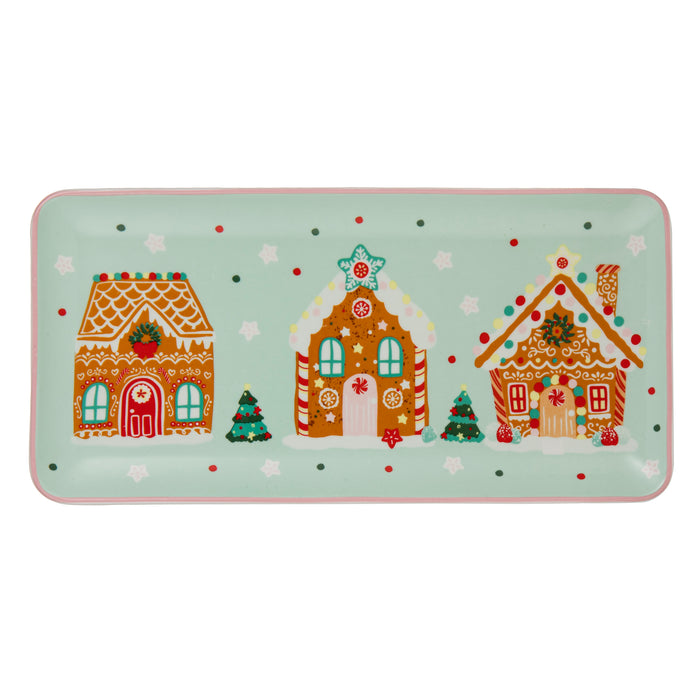Dasher Gingerbread Rectangular Platter