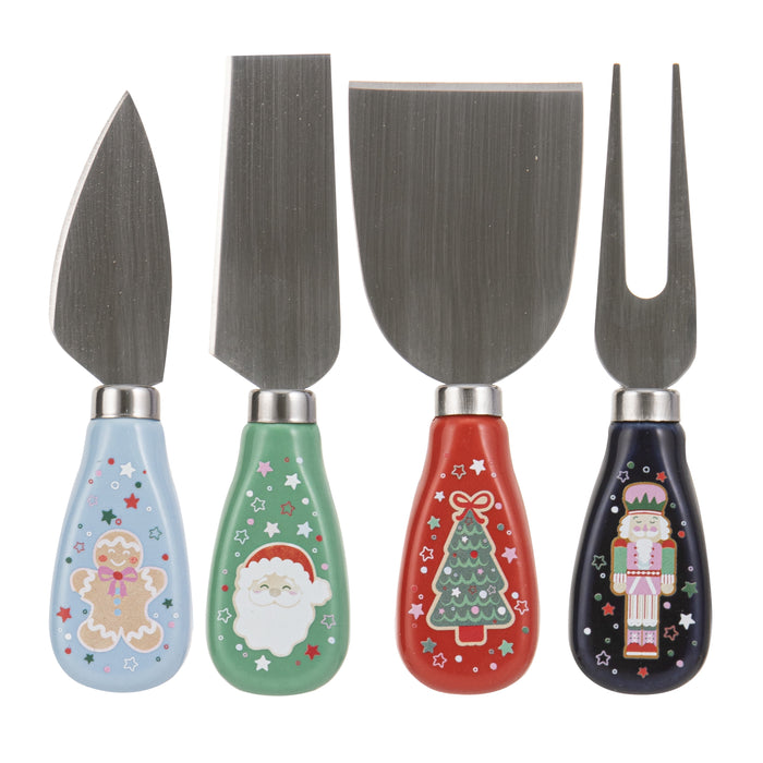 Festive Fun 4 Piece Cheese Knife Set