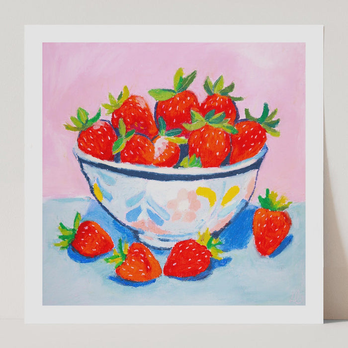 Art Print - Strawberry Bowl Square