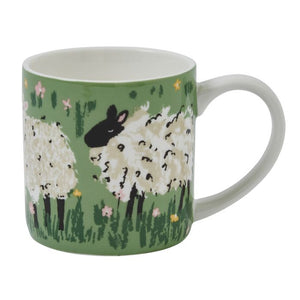 Woolly Sheep New Bone China Mug 250ml Green 8.2x8.2x8.2cm