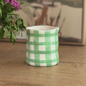 Candle Mint Gingham - Japanese Honey Suckle