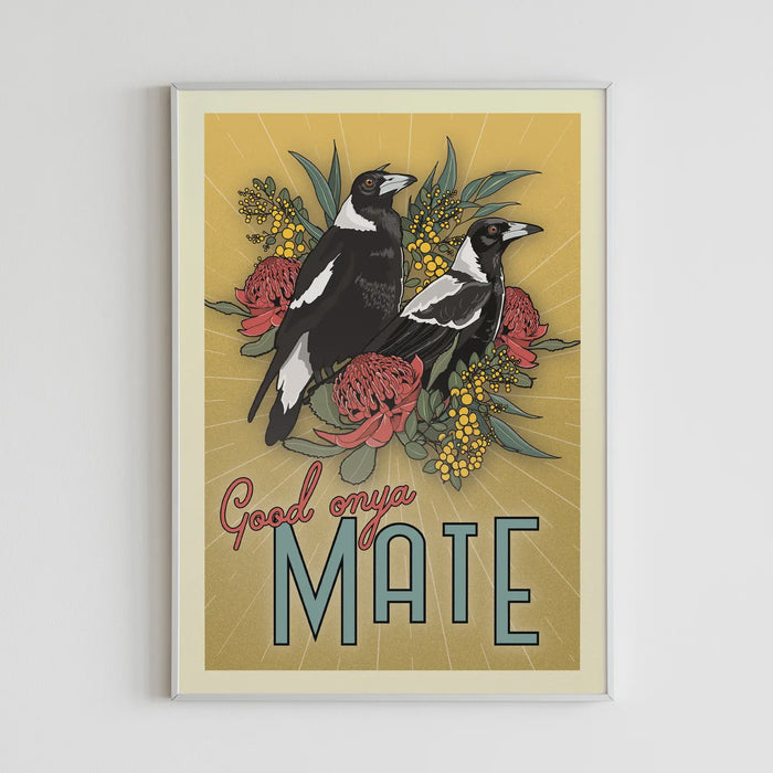 Australian Art - Magpies Poster A4