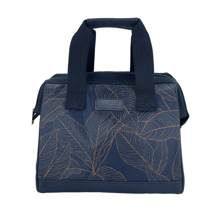 Insulated Lunch Bag - Navy Leaves