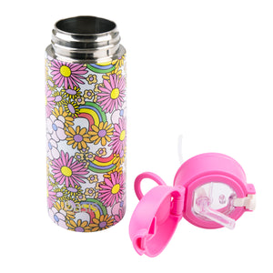 Kid's Drink Bottle with Sipper 550ml Flower Power