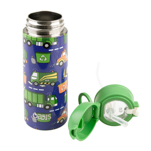 Kid's Drink Bottle with Sipper 550ml Garbage Trucks