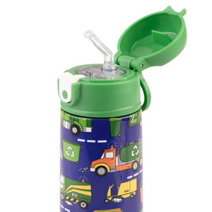 Kid's Drink Bottle with Sipper 550ml Garbage Trucks