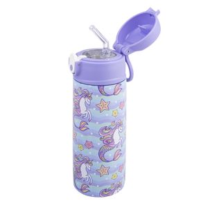 Kid's Drink Bottle with Sipper 550ml Mermaid Unicorns