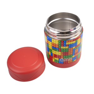 Double Wall Insulated Kids Food Flask 330ml - Bricks