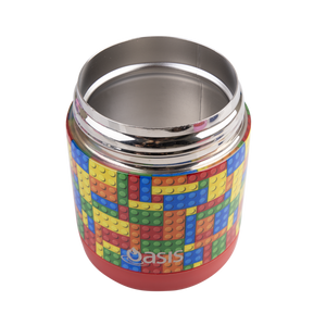 Double Wall Insulated Kids Food Flask 330ml - Bricks